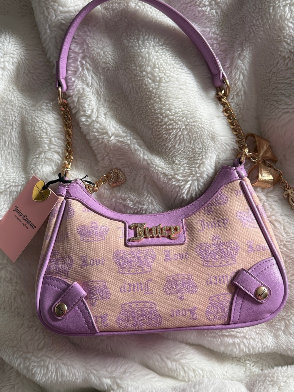 Juicy Couture Lavender Mini Shoulder Bag with Gold Hardware